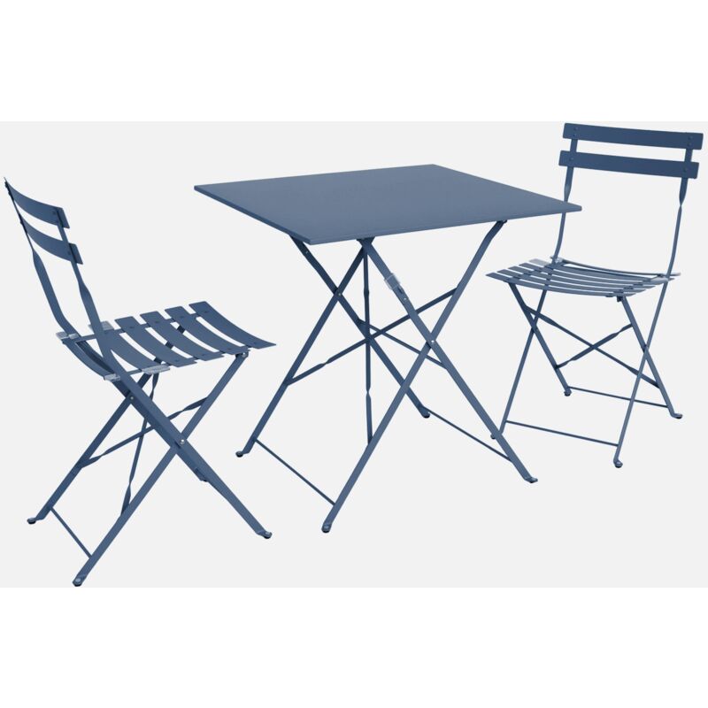 foto del prodotto sweeek tavolo da giardino bistrot pieghevole in metallo con 2 sedie, 70x70cm