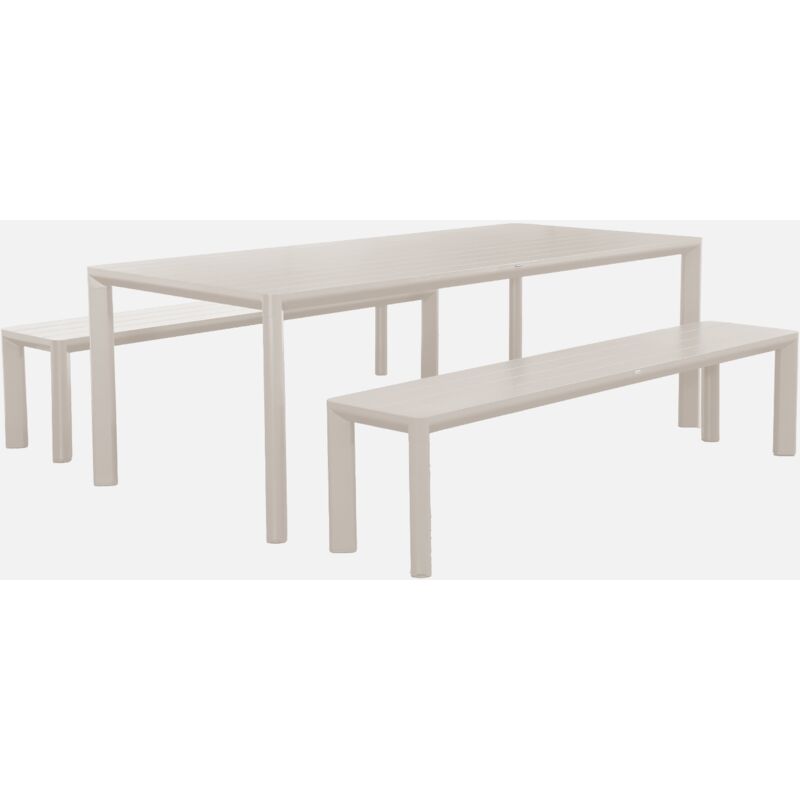 foto del prodotto sweeek tavolo da giardino in alluminio con 2 panchine per 8 persone