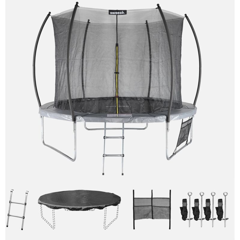 foto del prodotto sweeek trampolino 250cm con rete interna e pacchetto accessori