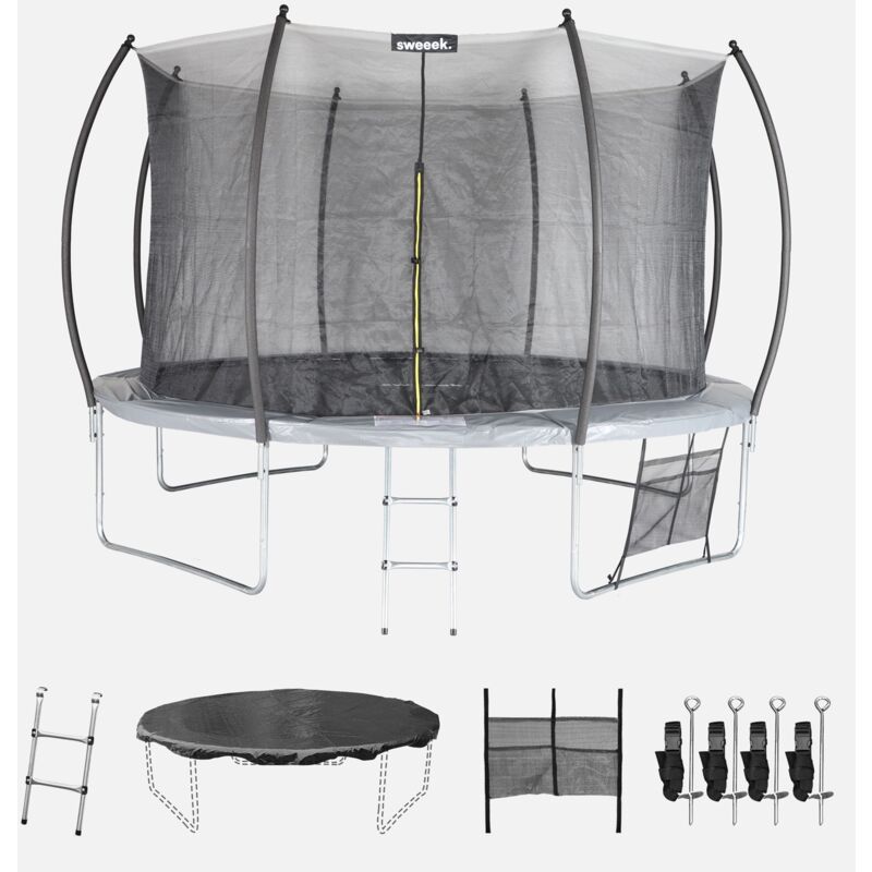 foto del prodotto sweeek trampolino 370cm rete interna con set di accessori