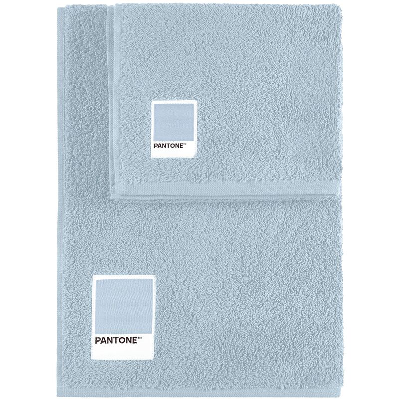 foto del prodotto sweet home pantone set di asciugamani 1 1 composto da ospite 40x50cm viso 50x100cm, certificato oeko tex, azzurro