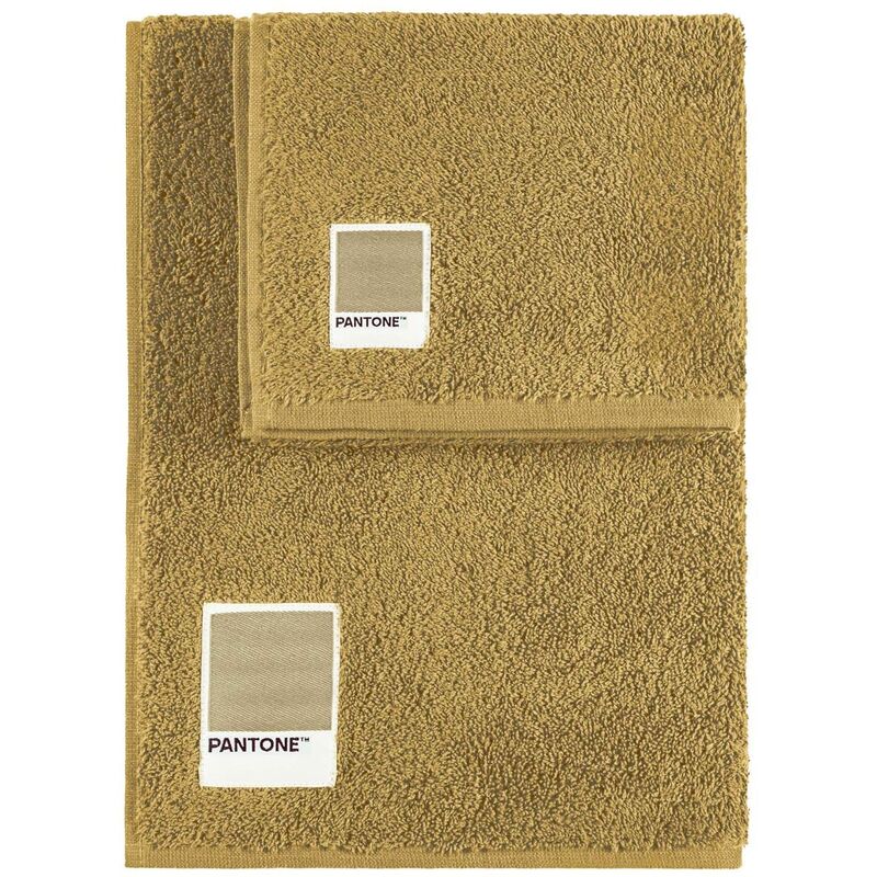 foto del prodotto sweet home pantone set di asciugamani 1 1 composto da ospite 40x50cm viso 50x100cm, certificato oeko tex, beige