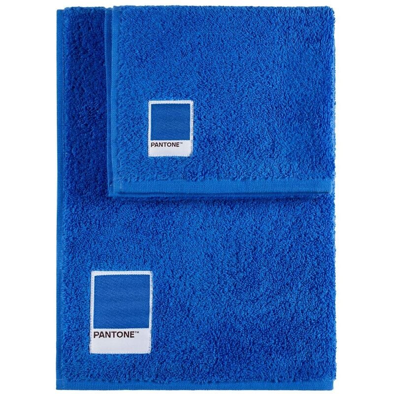 foto del prodotto sweet home pantone set di asciugamani 1 1 composto da ospite 40x50cm viso 50x100cm, certificato oeko tex, blu