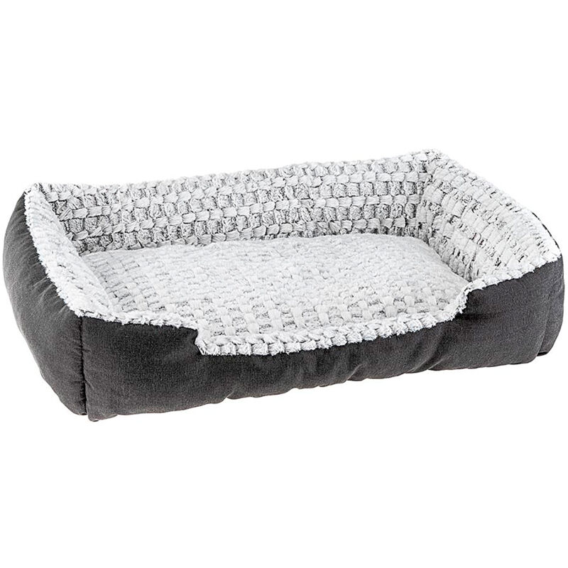 foto del prodotto sweetie cuccia in cotone e pelliccia ecologica per cani e gatti. variante 90 misure 91 x 72 x h 19 cm grigio ferplast