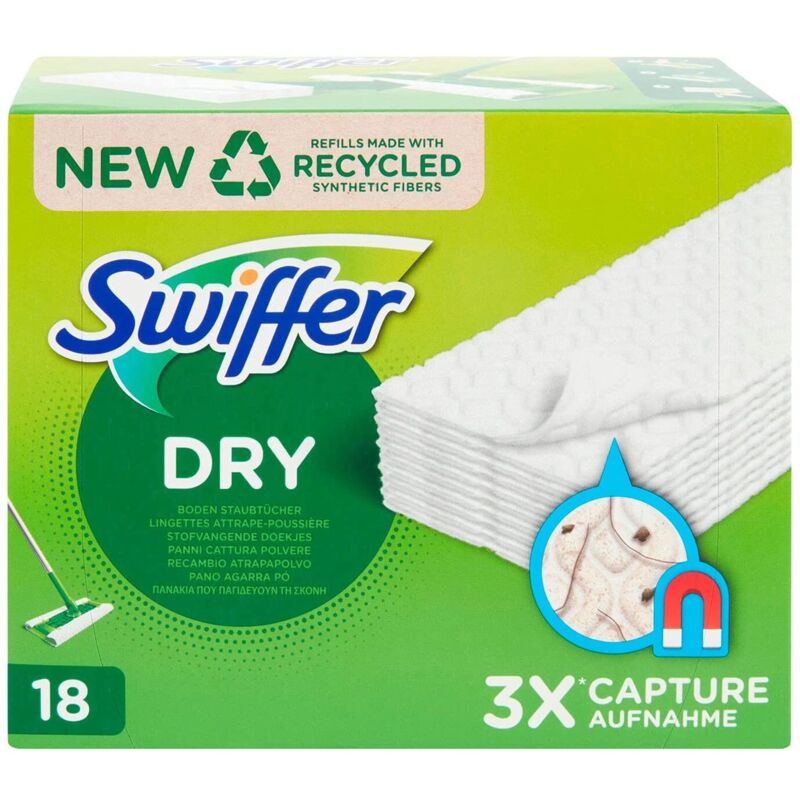 foto del prodotto swiffer kit dry 18 panni cattura polvere