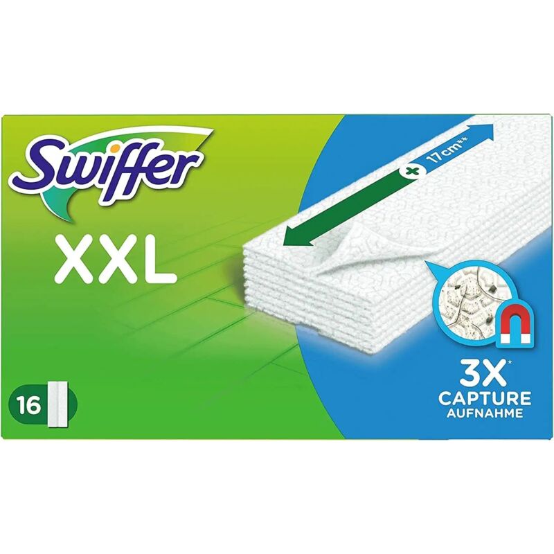 foto del prodotto swiffer panni catturapolvere xxl, 16 pezzi, extra assorbenti e elettrostatici