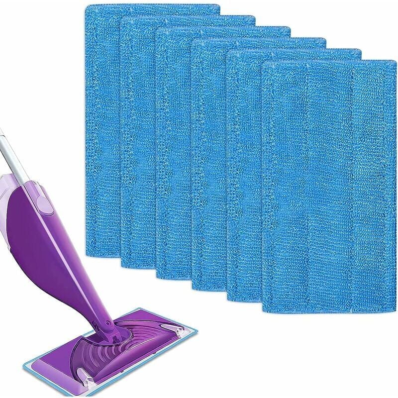 foto del prodotto swiffer pezzi riutilizzabili wetjet mist panni di ricambio in microfibra per la pulizia dei pavimenti blu 6 pezzi 