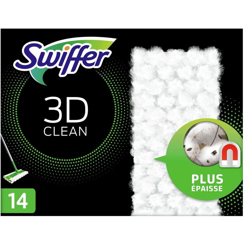 foto del prodotto swiffer wischmopp, pulizia 3d, pacchetto di ricarica, asciugamani per pavimenti 14 pezzi