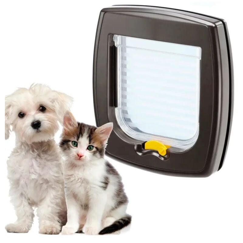 foto del prodotto swing 1 portina per gatti e piccoli cani swing 1 con chiusura a 2 vie . variante misure 21.5 x 5 x h 24 cm marrone ferplast