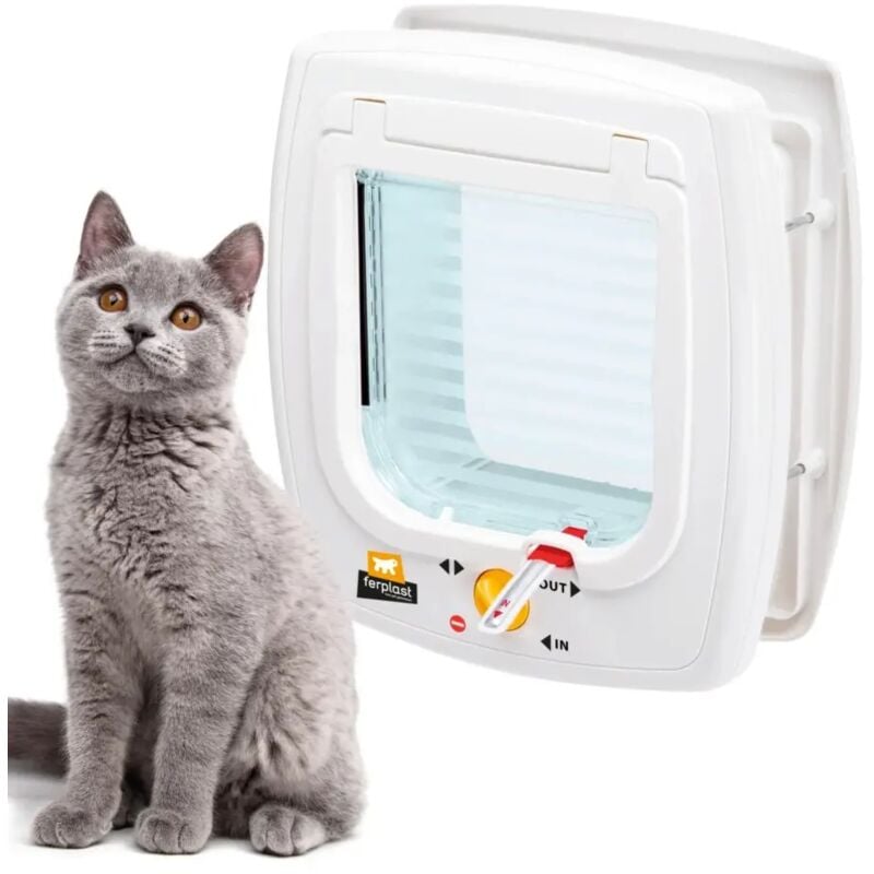 foto del prodotto swing 7 portina magnetica per gatti swing 7 con chiusura a 4 vie, indicatore di direzione e wind stopper. collare gatto incluso.. variante misure 