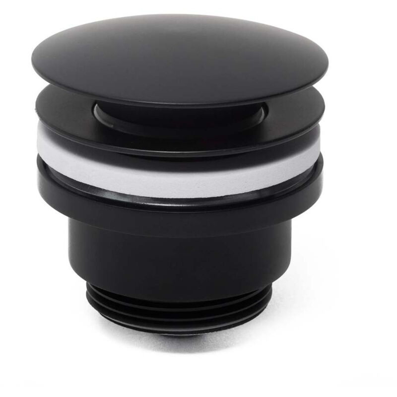 foto del prodotto swiss aqua technologies 5 4 scarico a scomparsa con troppopieno per lavabi e lavabi, nero opaco vf785bl 