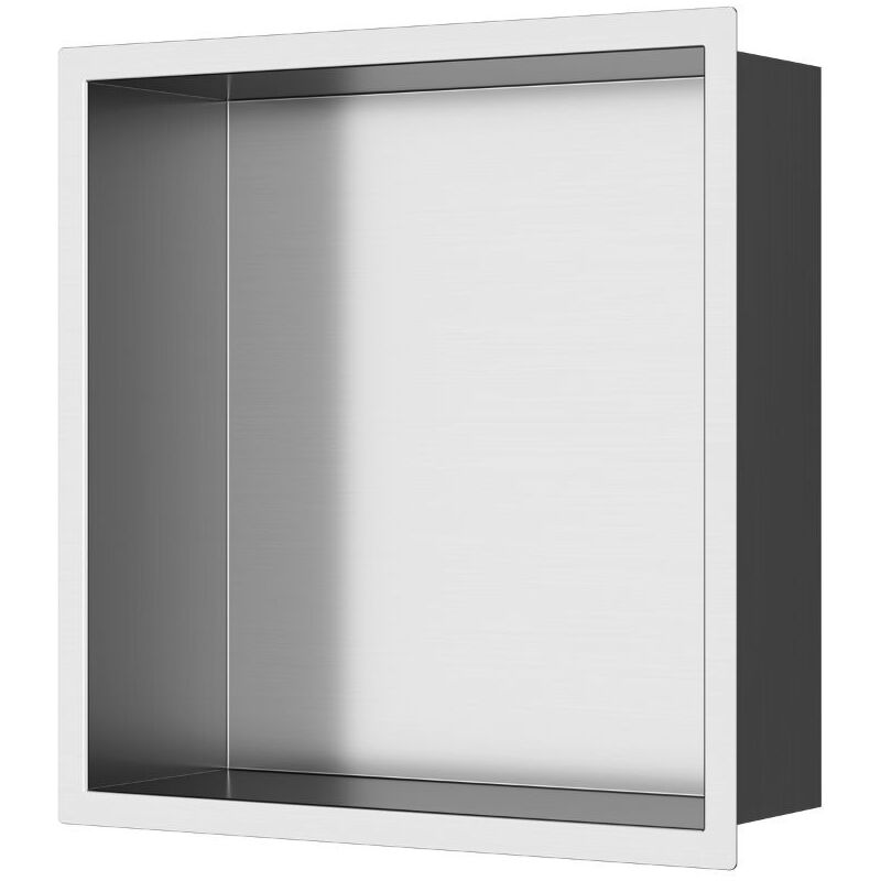 foto del prodotto swiss aqua technologies aurum nicchia per doccia da incasso, acciaio inox 304, 30x30x10cm, cromo spazzolato sataurn3030bs 