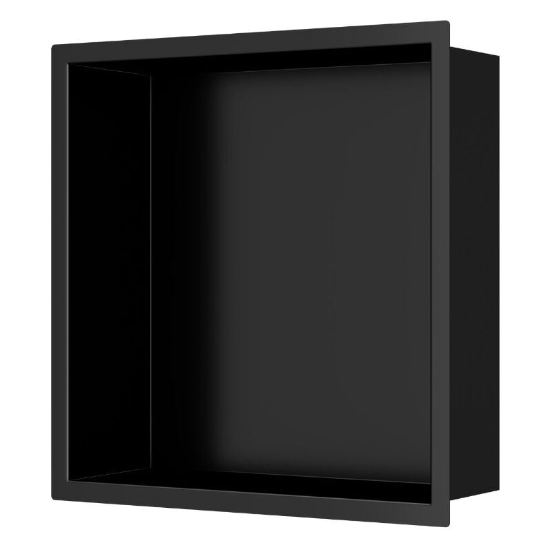 foto del prodotto swiss aqua technologies aurum nicchia per doccia da incasso, acciaio inox 304, 30x30x10cm, nero opaco sataurn3030mb 