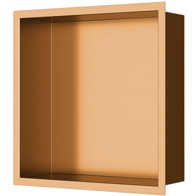 foto del prodotto swiss aqua technologies aurum nicchia per doccia da incasso, acciaio inox 304, 30x30x10cm, rame spazzolato pvd sataurn3030brg 