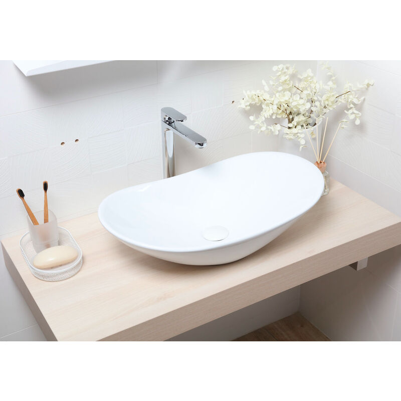 foto del prodotto swiss aqua technologies bacino da appoggio infinitio 61,5 x 36 x 15,5 cm senza troppopieno, bianco satinf61536 