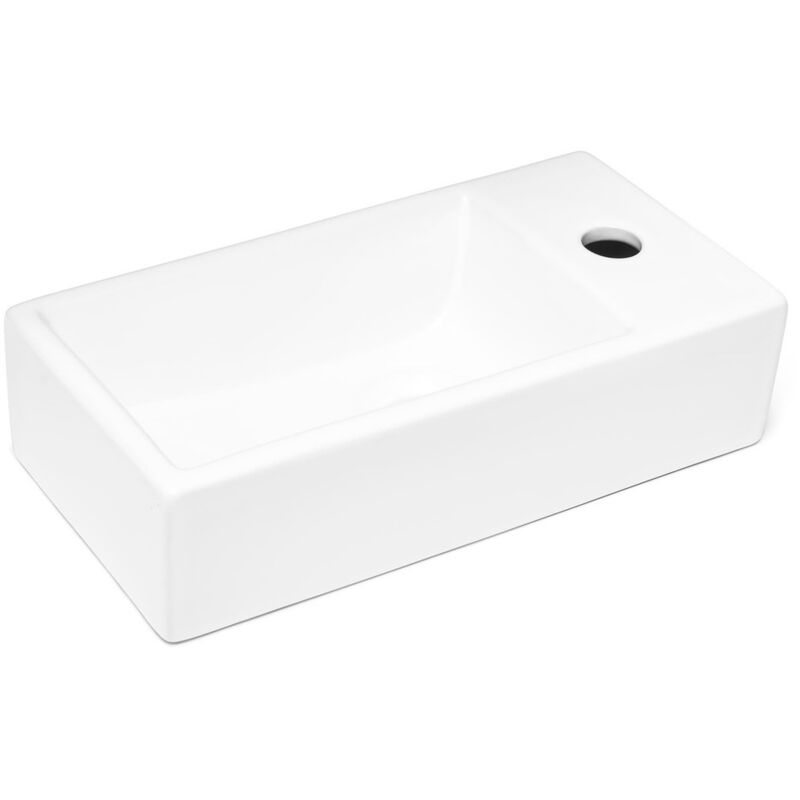 foto del prodotto swiss aqua technologies brevis lavabo sospeso con foro per rubinetto a destra, 40,5x20,5x10,5cm satbre4020sr 