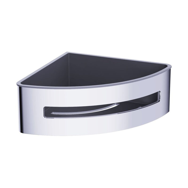 foto del prodotto swiss aqua technologies cestello doccia angolare in acciaio inox 16,5 cm, cromo e nero satdpolrohchc 