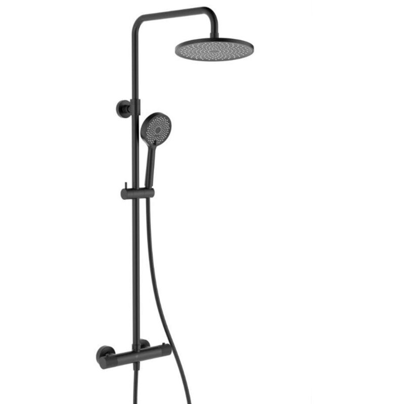 foto del prodotto swiss aqua technologies - colonna doccia con miscelatore termostatico soffione 240 mm doccetta 2 getti, nero satsstkc