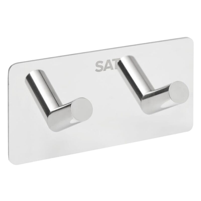 foto del prodotto swiss aqua technologies gancio doppio adesivo da parete in acciaio inox, cromo lucido haceknalep2h 
