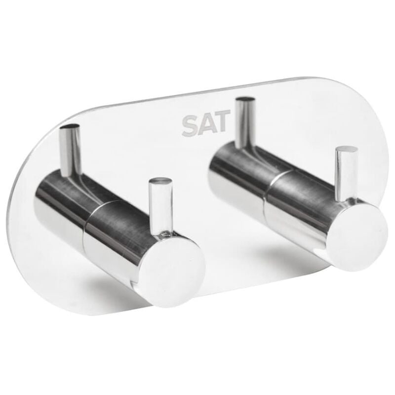 foto del prodotto swiss aqua technologies gancio doppio adesivo da parete in acciaio inox, cromo lucido haceknalep2k 