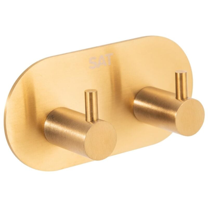 foto del prodotto swiss aqua technologies gancio doppio adesivo da parete in acciaio inox, oro spazzolato haceknalep2kbz 