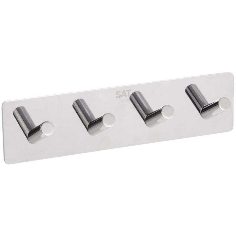 foto del prodotto swiss aqua technologies gancio quadruplo adesivo da parete in acciaio inox, cromo lucido haceknalep4h 