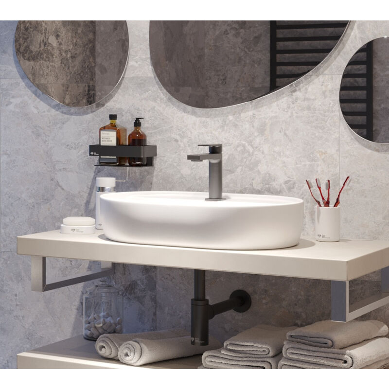 foto del prodotto swiss aqua technologies infinitio lavabo da appoggio 60 x 40 x 12,5 cm, senza troppopieno, bianco opaco satinf6040m 