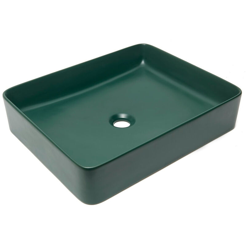 foto del prodotto swiss aqua technologies infinitio lavabo freestanding 50 x 40 x 11 cm, senza troppopieno, verde scuro opaco satinf5040dgem 