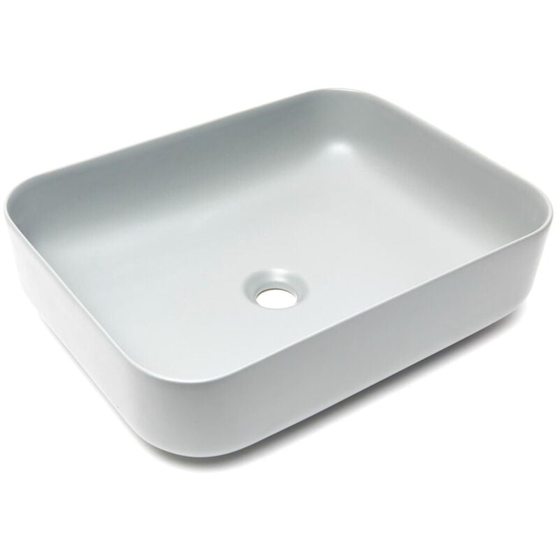foto del prodotto swiss aqua technologies infinitio lavabo freestanding 50x39 cm, senza troppopieno, grigio opaco satinf5039lgrm 