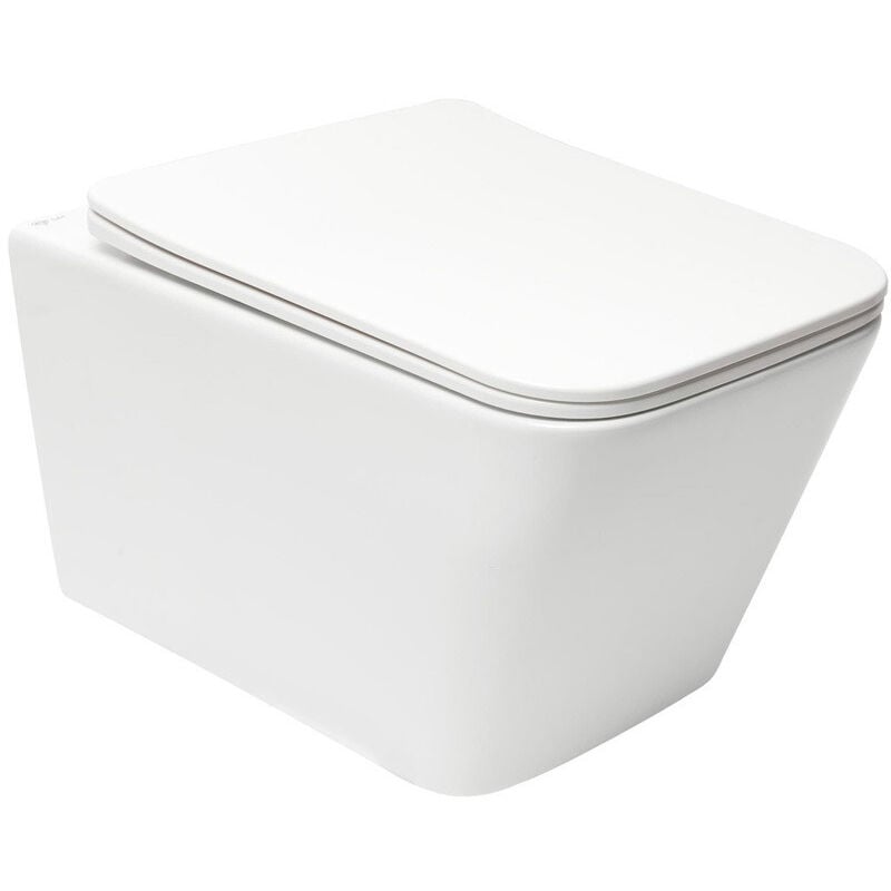 foto del prodotto swiss aqua technologies infinitio wc sospeso, design senza flangia, fissaggi invisibili sedile softclose squareinfinitio 