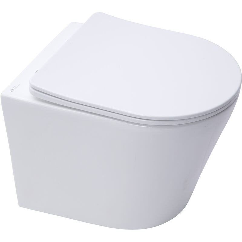 foto del prodotto swiss aqua technologies infinitio wc sospeso senza flangia e fissaggi invisibili sedile anticaduta infinitiorimless 