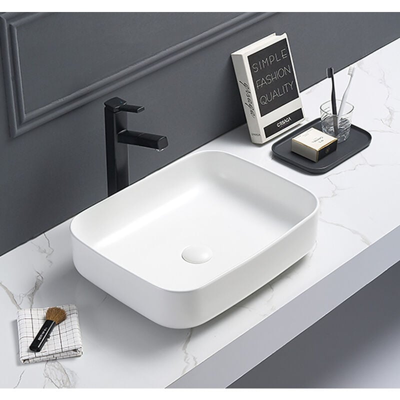 foto del prodotto swiss aqua technologies lavabo da appoggio swiss aqua technologies infinitio 50 x 39 x 13 cm senza troppopieno, bianco opaco satinf5039m 