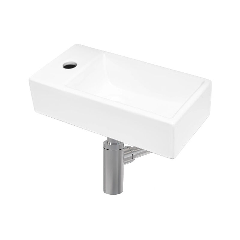 foto del prodotto swiss aqua technologies lavabo sospeso con foro per rubinetto 40,5x20,5 sifone satbre4020sl set2 