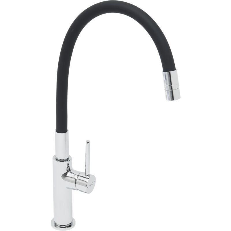 foto del prodotto swiss aqua technologies - miscelatore da cucina, bocca flessibile in silicone, aeratore neoperl , cartuccia in ceramica, nero crom