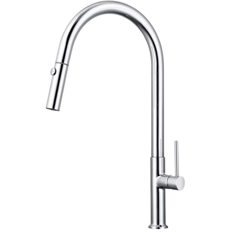 foto del prodotto swiss aqua technologies miscelatore monocomando con doccetta estraibile e braccio orientabile, 2 getti, cromo satbsd288 