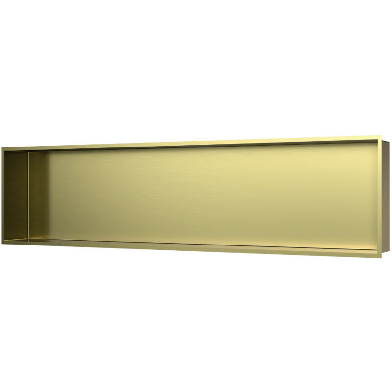foto del prodotto swiss aqua technologies nicchia per doccia da incasso, acciaio inox 304, 120x30x10cm, pvd oro spazzolato sataurn12128bg 
