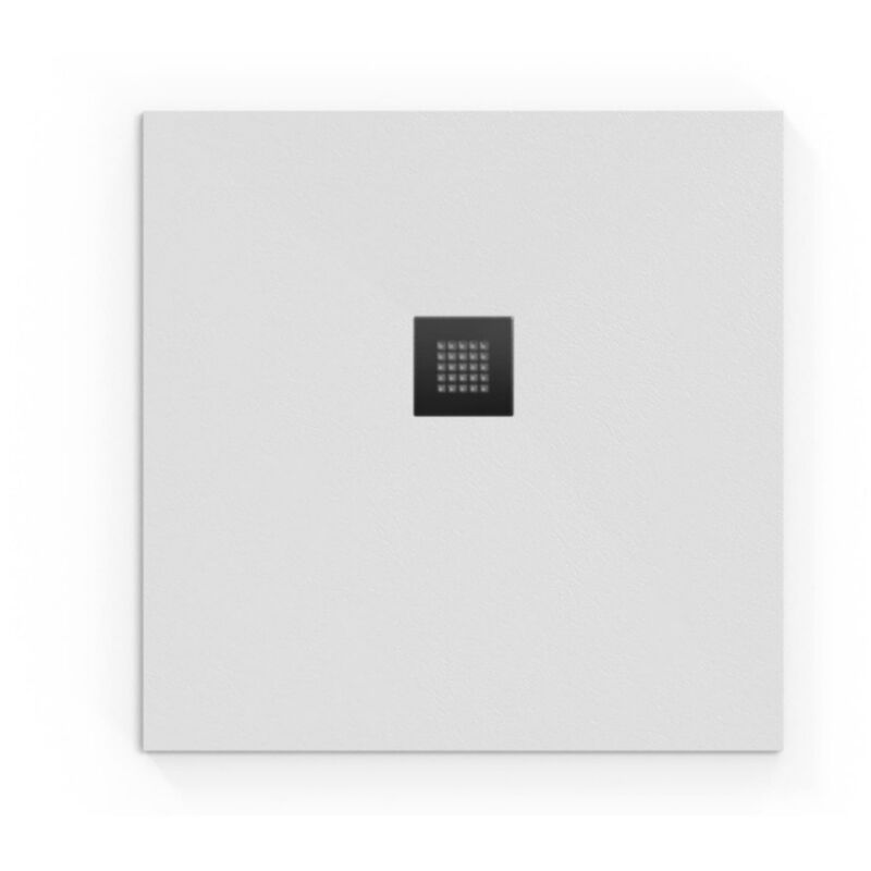 foto del prodotto swiss aqua technologies piatto doccia alek square 90x90cm con sifone, in fusione di marmo, bianco satalek90qb s 