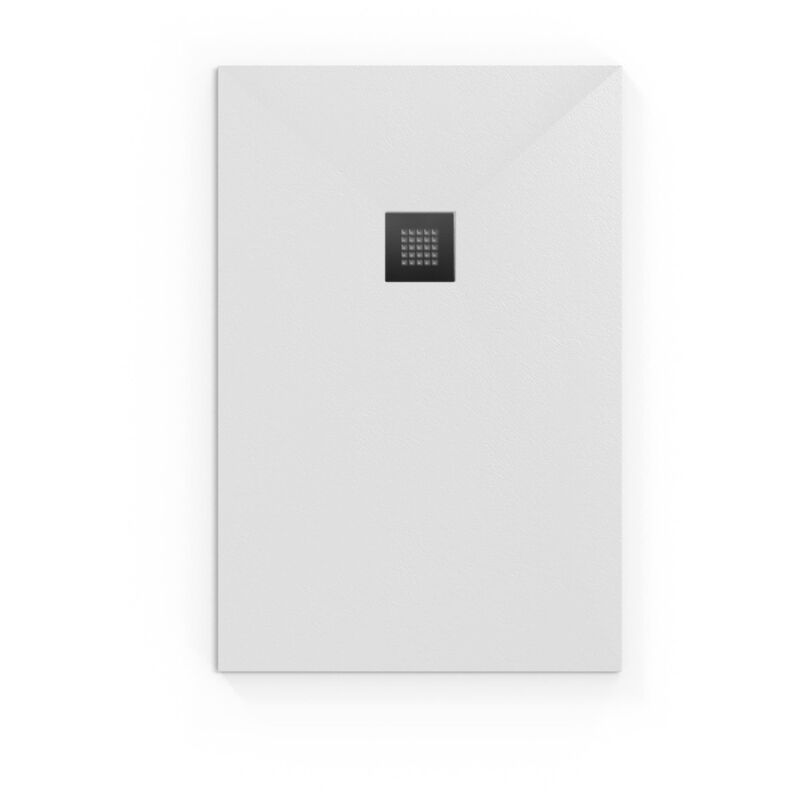 foto del prodotto swiss aqua technologies piatto doccia rettangolare alek 100 x 80 cm con sifone, in marmo fuso, bianco satalek10080b s 