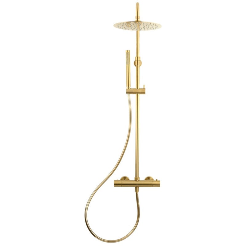 foto del prodotto swiss aqua technologies sat dark colonna doccia con miscelatore termostatico, oro spazzolato satdasstkbz 