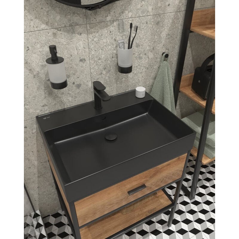 foto del prodotto swiss aqua technologies sat infinitio lavabo rettangolare nero opaco 60,5x46,5 cm satinf6046bkm 