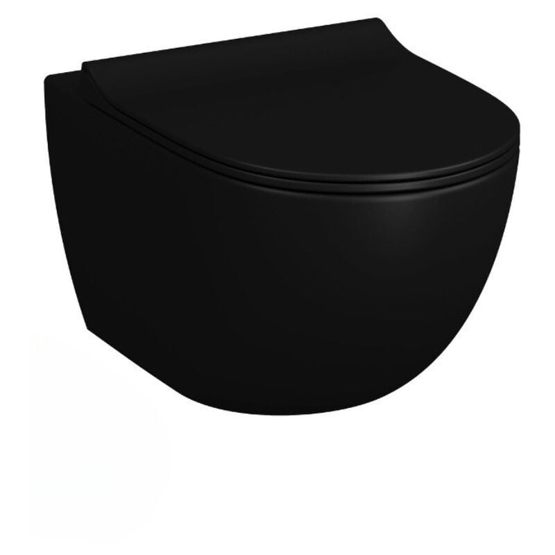 foto del prodotto swiss aqua technologies sat infinitio vaso sospeso senza brida con sedile softclose, nero opaco satinf011rrexpbkm 