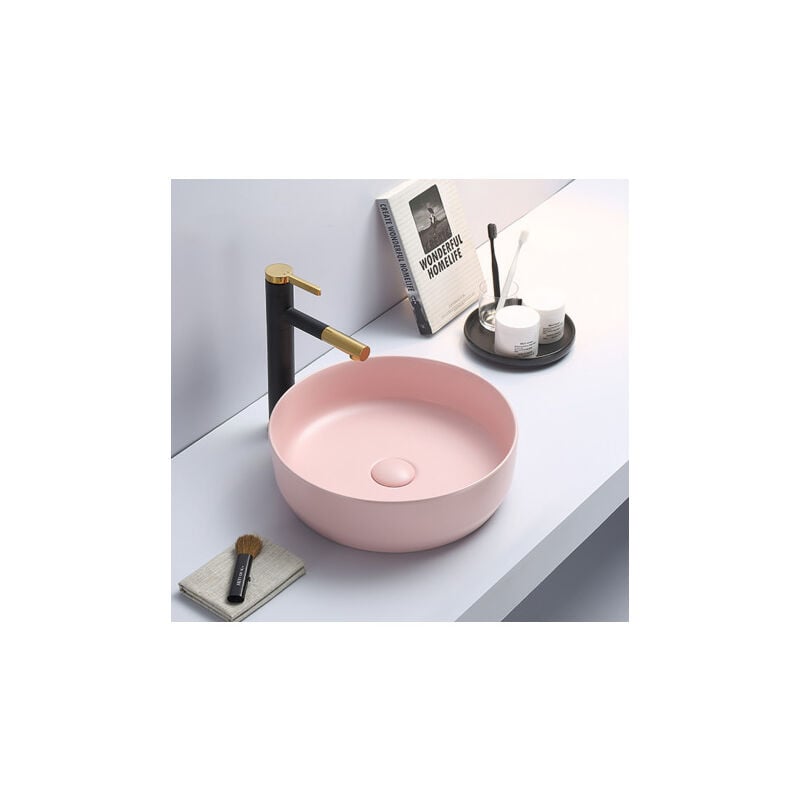 foto del prodotto swiss aqua technologies set 39x39x12 cm lavabo freestanding senza troppopieno scolapiatti infinitio rosa opaco setsatinf rosa
