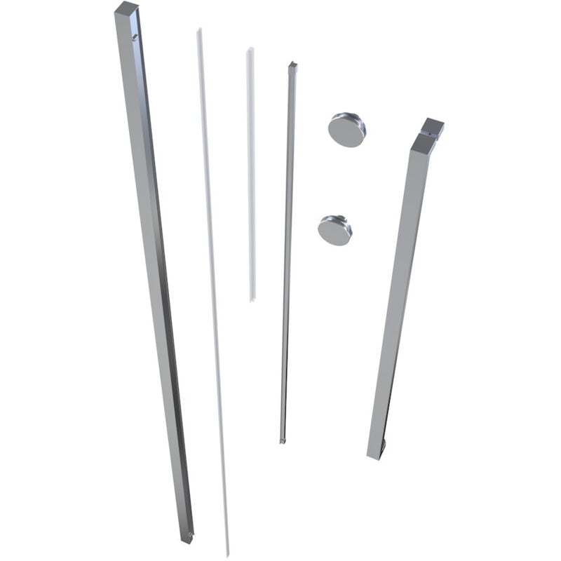 foto del prodotto swiss aqua technologies - set di montaggio per cabina doccia xmotion con profilo, maniglia, binari e rotelle, cromo