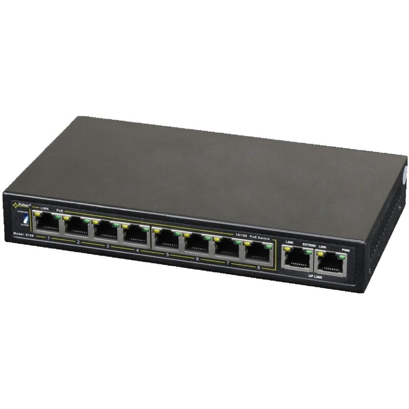 foto del prodotto switch 10 porte 8x poe 2x uplink s108 90w pulsar