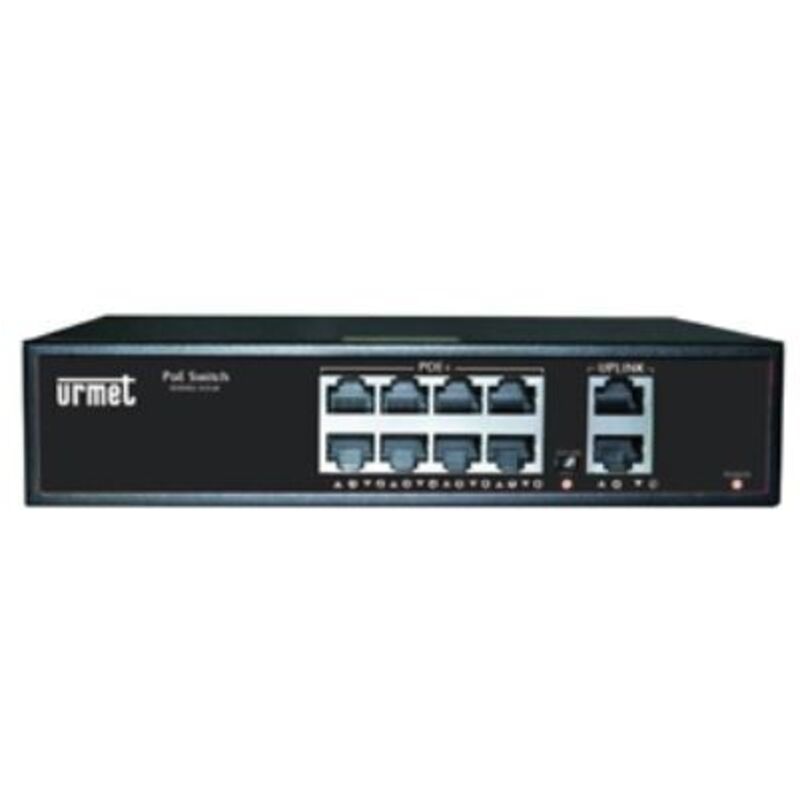 foto del prodotto switch 8 poe 10 100m 2 uplink urmet cod. 3000 402 
