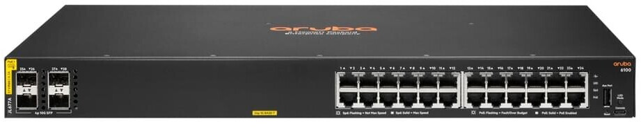 foto del prodotto switch aruba 6100 24g poe classe 4 4sfp 370 w