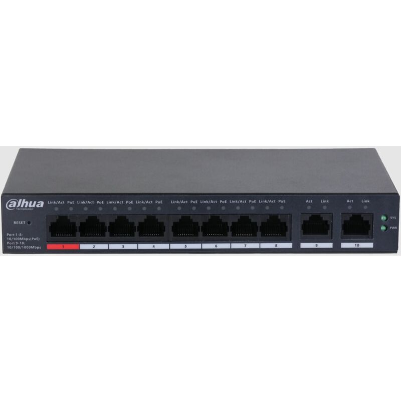 foto del prodotto switch cloud gestito dal cloud a 8 porte poe dahua cs4010 8et 110