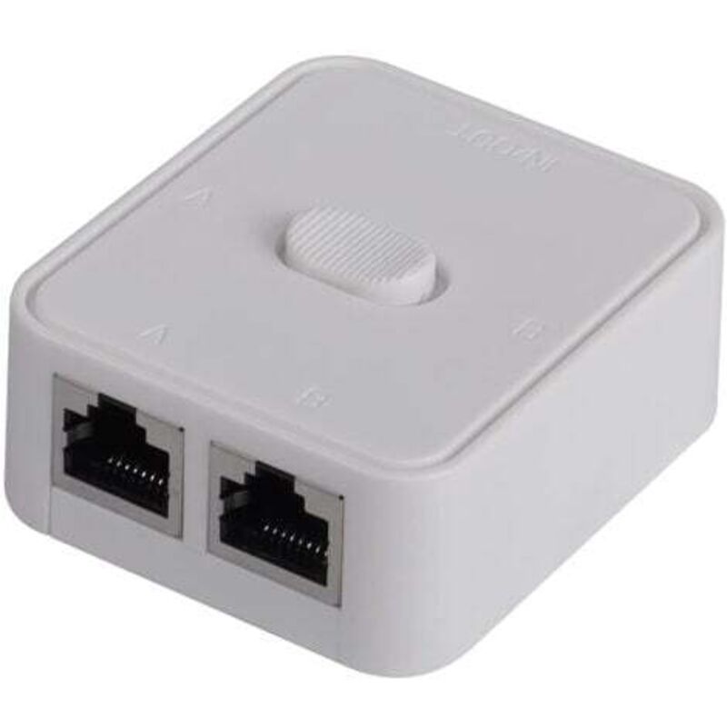 foto del prodotto switch di rete a 2 porte, rj45, selettore di switch di rete a 2 porte, 100 m 2 in 1 o 1 ingresso 2 uscite lablanc