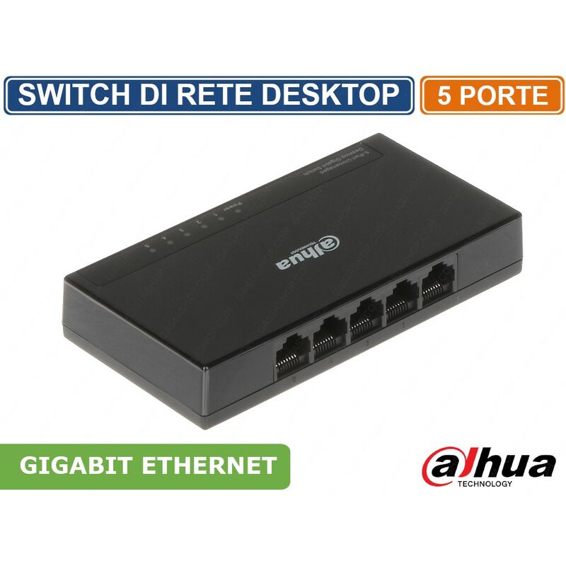 foto del prodotto switch di rete desktop 5 porte gigabit 10 100 1000 mbps - dahua
