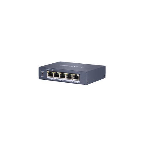 foto del prodotto switch hikvision 4p gigabit poe 1 uplink gigabit rj45 budget poe 60w l2 unmanaged ds 3e0505hp e